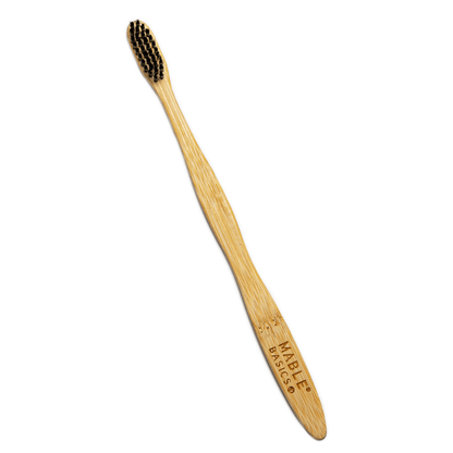 MABLE Basics, MABLE bamboo Toothbrush with castor oil bristles and a compostable bamboo base, plastic toothbrush alternative, affordable bamboo toothbrush, bamboo toothbrushes