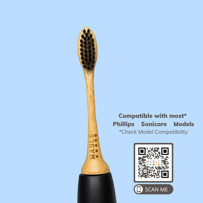 Bamboo electric toothbrush heads compatible with Sonicare toothbrush models, friendly toothbrush heads